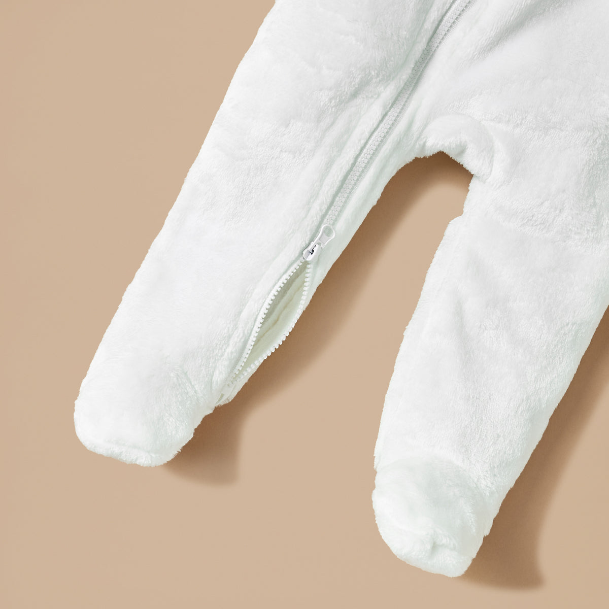 Juniors Solid Closed Feet Sleepsuit with Hood and Long Sleeves