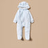 Juniors Ear Applique Closed Feet Hooded Sleepsuit with Zip Closure - Blue / 9-12 mths