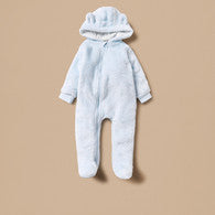 Juniors Ear Applique Closed Feet Hooded Sleepsuit with Zip Closure-undefined-image-1