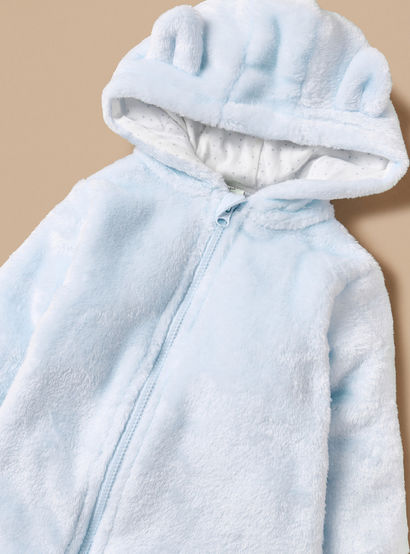 Juniors Ear Applique Closed Feet Hooded Sleepsuit with Zip Closure-baby-boys-clothing-nightwear-sleepsuits-image-3