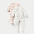 Juniors Bunny Print Velour Closed Feet Sleepsuit with Button Closure - Set of 2