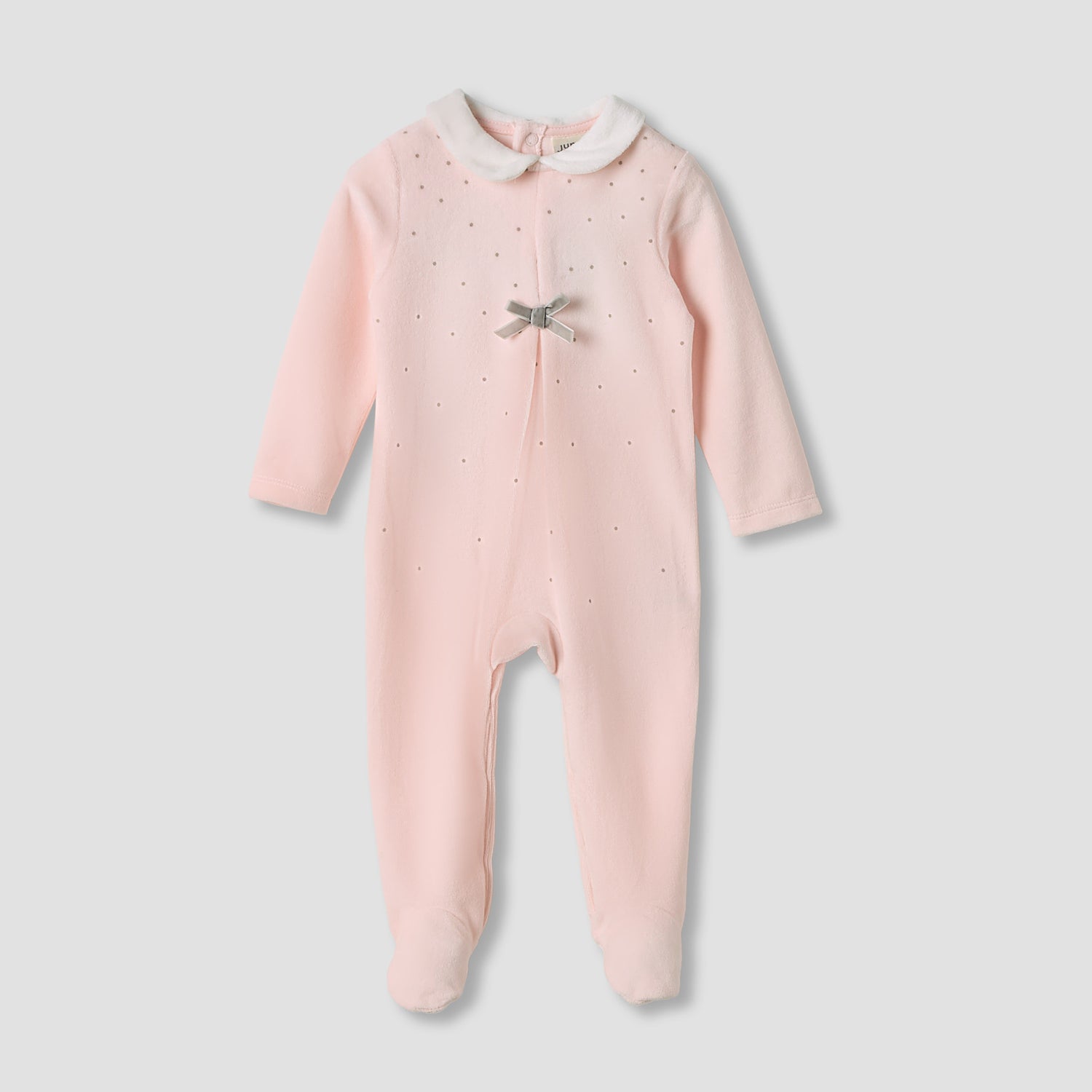 Juniors Textured Velour Footed Sleepsuit with Long Sleeves - Set of 2