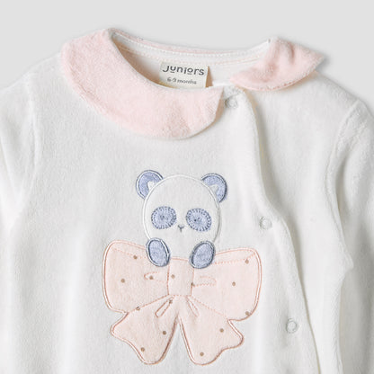 Juniors Textured Velour Footed Sleepsuit with Long Sleeves - Set of 2