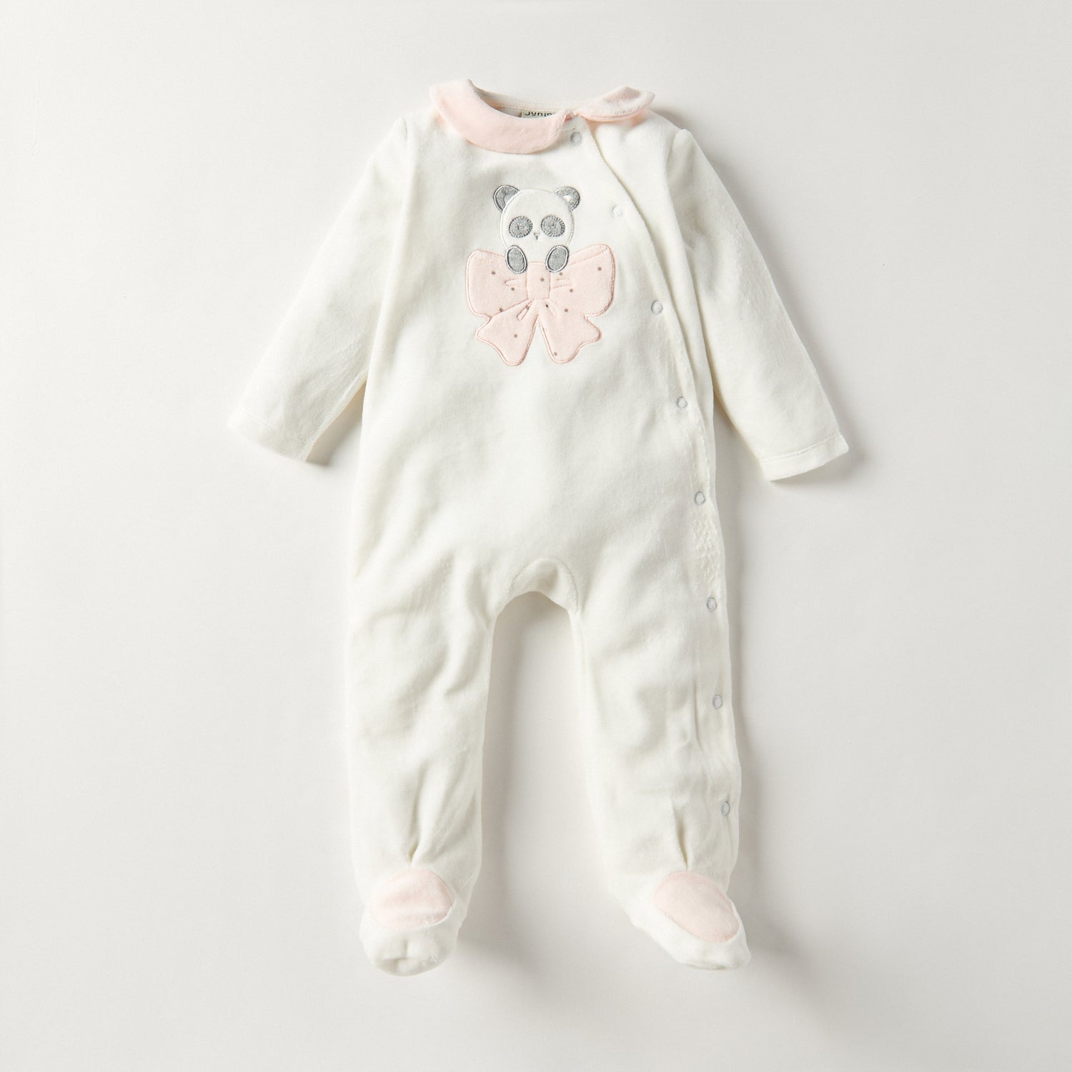 Juniors Textured Velour Footed Sleepsuit with Long Sleeves - Set of 2