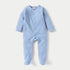 Juniors Alphabet Embossed Closed Feet Sleepsuit- with Button Closure - Blue / 9-12 mths