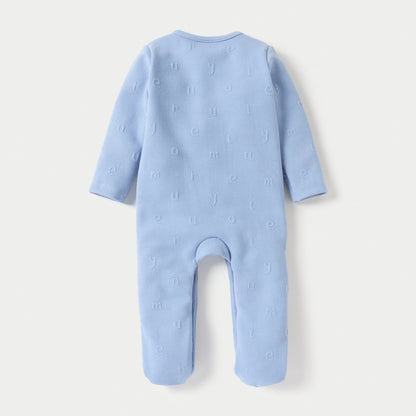 Juniors Alphabet Embossed Closed Feet Sleepsuit- with Button Closure