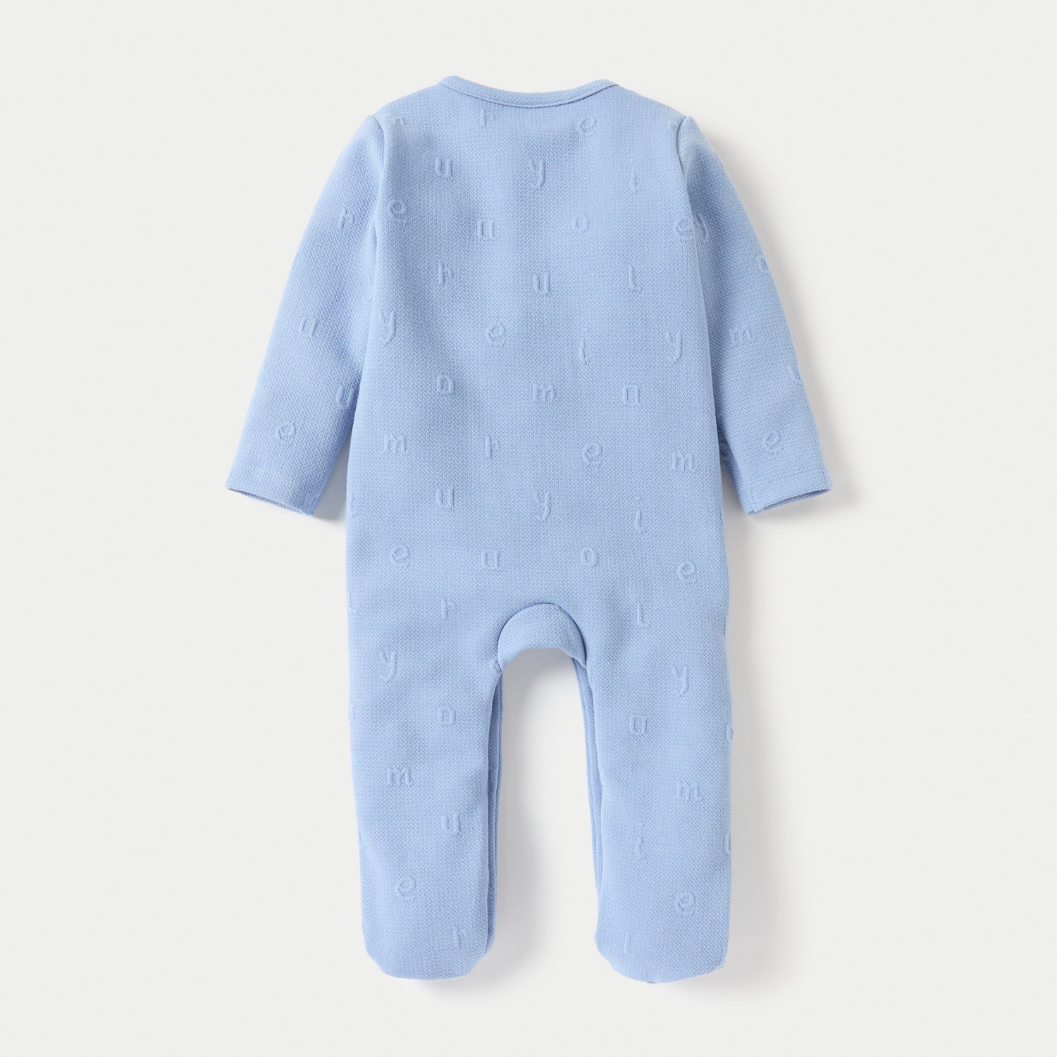 Juniors Alphabet Embossed Closed Feet Sleepsuit- with Button Closure