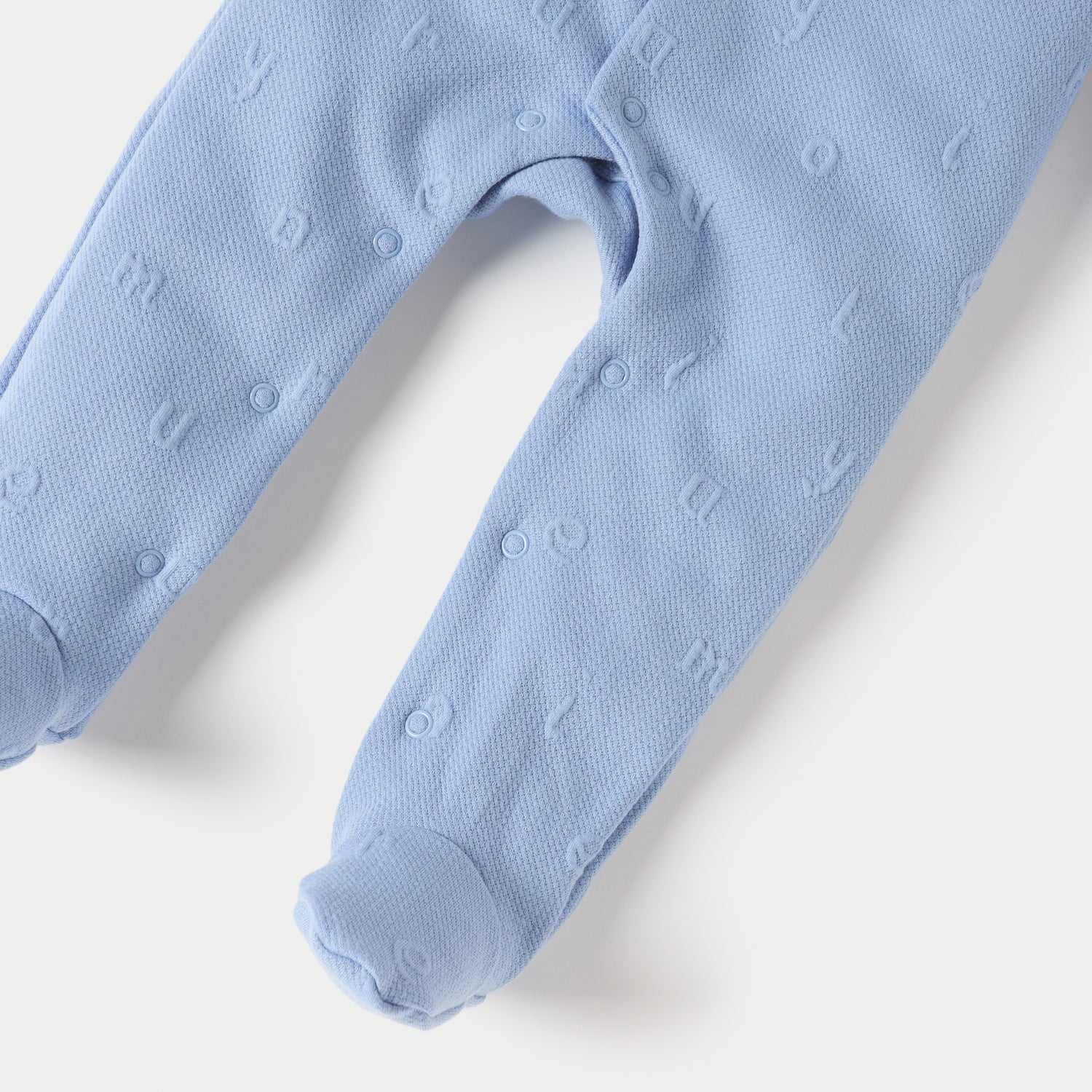 Juniors Alphabet Embossed Closed Feet Sleepsuit- with Button Closure