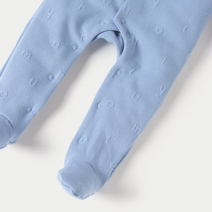 Juniors Alphabet Embossed Closed Feet Sleepsuit- with Button Closure