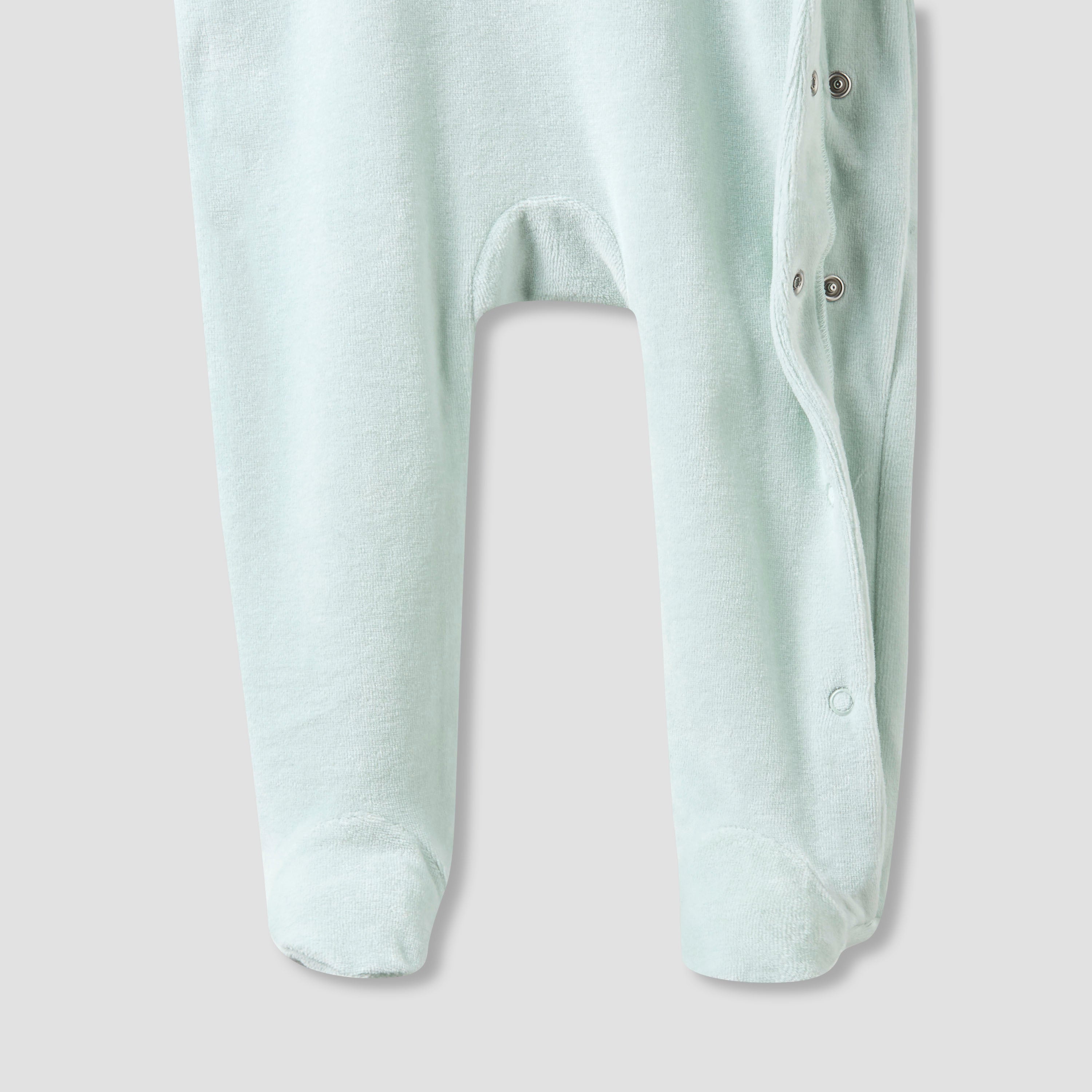 Juniors Hooded Closed Foot Sleepsuit with Sheep Applique - Velour - Long Sleeves