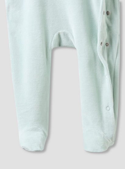 Juniors Hooded Closed Foot Sleepsuit with Sheep Applique - Velour - Long Sleeves-baby-girls-clothing-nightwear-sleepsuits-image-4