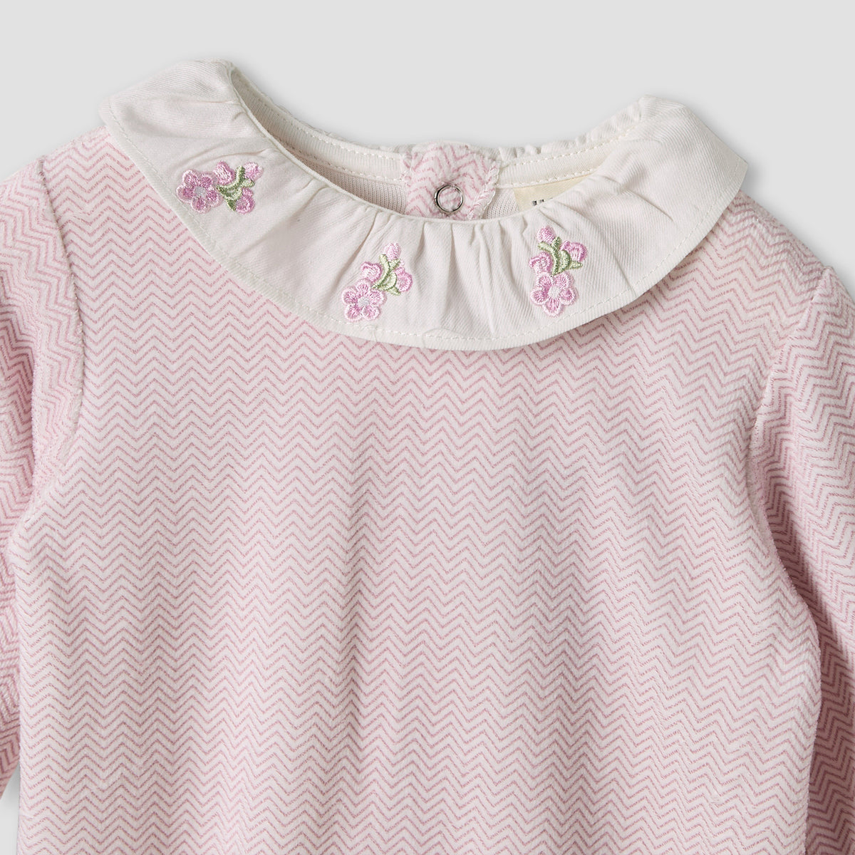 Juniors Crew Neck Sleepsuit with Embroidery - Long Sleeves - Set of 2