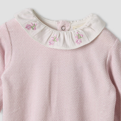 Juniors Crew Neck Sleepsuit with Embroidery - Long Sleeves - Set of 2
