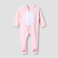 Juniors Hooded Neck Sleepsuit with Closed Feet - Velour - Long Sleeves-undefined-image-1