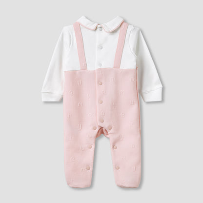 Giggles Collared Sleepsuit with Closed Feet - Cotton - Long Sleeves
