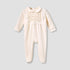 Giggles Collared Sleepsuit with Closed Feet - Velour - Long Sleeves - Cream / 9-12 mths