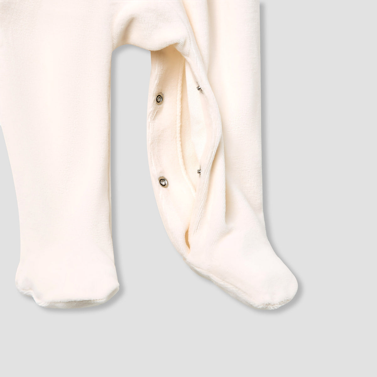 Giggles Collared Sleepsuit with Closed Feet - Velour - Long Sleeves