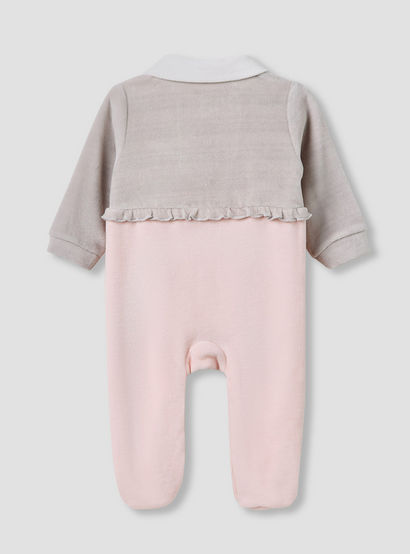 Giggles Collared Sleepsuit with Closed Feet - Velour - Long Sleeves-baby-girls-clothing-nightwear-sleepsuits-image-2