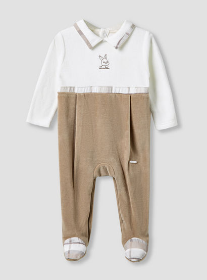 Giggles Collared Sleepsuit with Closed Feet - Cotton - Long Sleeves-baby-boys-clothing-nightwear-sleepsuits-image-1