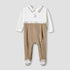 Giggles Collared Sleepsuit with Closed Feet - Cotton - Long Sleeves - Brown / 9-12 mths