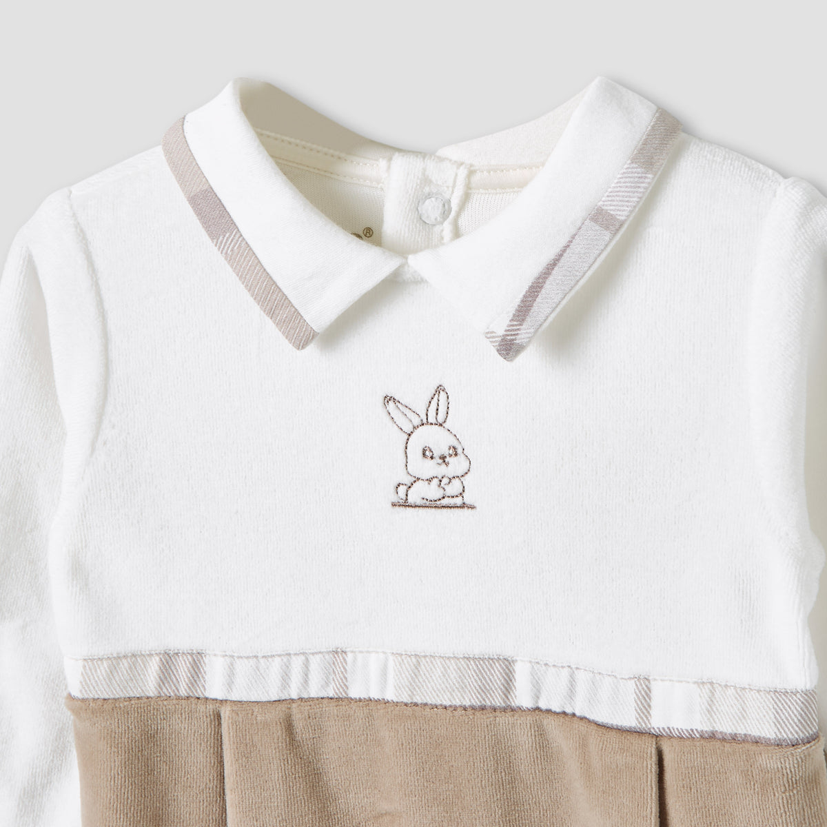 Giggles Collared Sleepsuit with Closed Feet - Cotton - Long Sleeves
