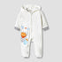 Juniors Hooded Sleepsuit with Zebra Applique - Long Sleeves - White / 9-12 mths