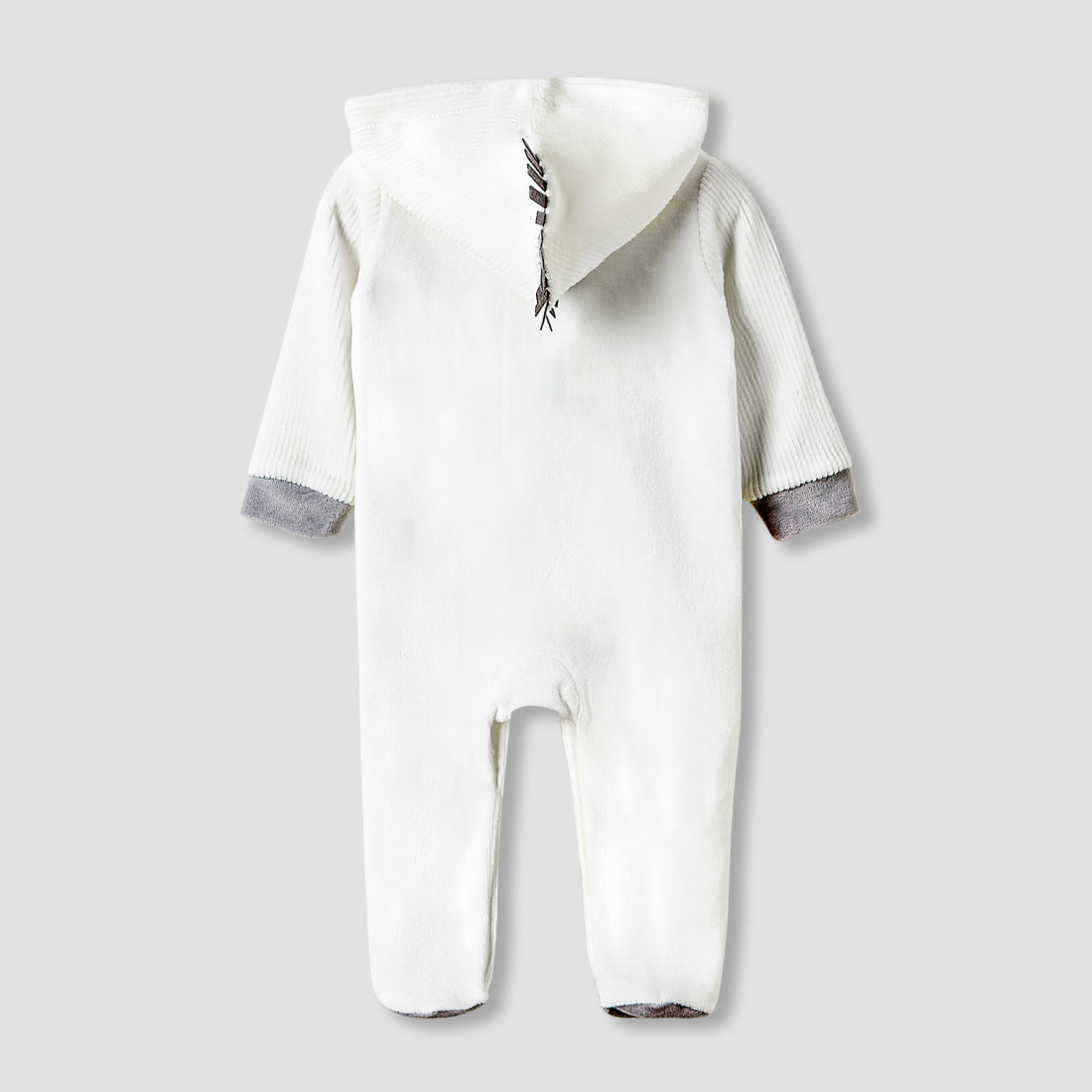Juniors Hooded Sleepsuit with Zebra Applique - Long Sleeves