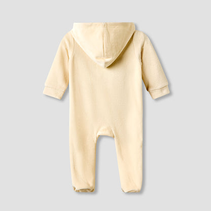 Juniors Hooded Sleepsuit with Dinosaur Applique - Long Sleeves