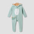 Juniors Hooded Closed Foot Sleepsuit with Alligator Applique - Velour - Long Sleeves - Green / 9-12 mths