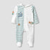 Juniors Hooded Neck Sleepsuit with Closed Feet - Velour - Long Sleeves - White / 9-12 mths