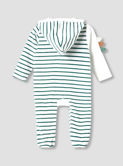 Juniors Hooded Neck Sleepsuit with Closed Feet - Velour - Long Sleeves-baby-boys-clothing-nightwear-sleepsuits-image-2