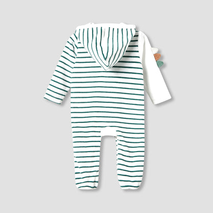 Juniors Hooded Neck Sleepsuit with Closed Feet - Velour - Long Sleeves