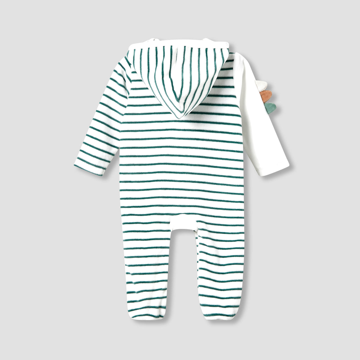 Juniors Hooded Neck Sleepsuit with Closed Feet - Velour - Long Sleeves