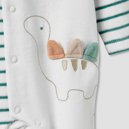 Juniors Hooded Neck Sleepsuit with Closed Feet - Velour - Long Sleeves