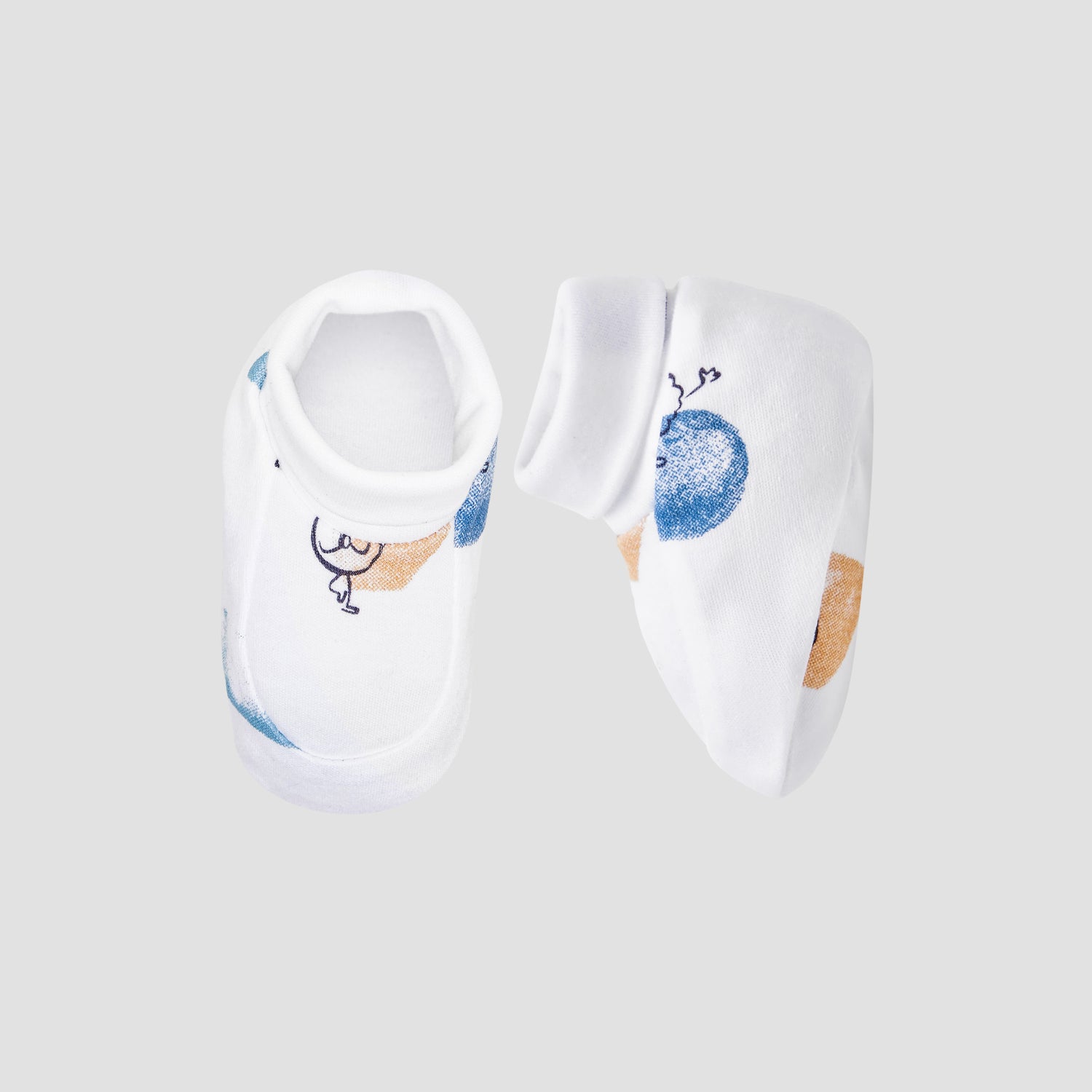 Juniors Printed Slip-On Booties - White / 0-6 mths