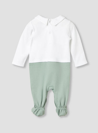 Juniors Collared Sleepsuit with Safari Print - Cotton - Long Sleeves-baby-boys-clothing-nightwear-sleepsuits-image-2