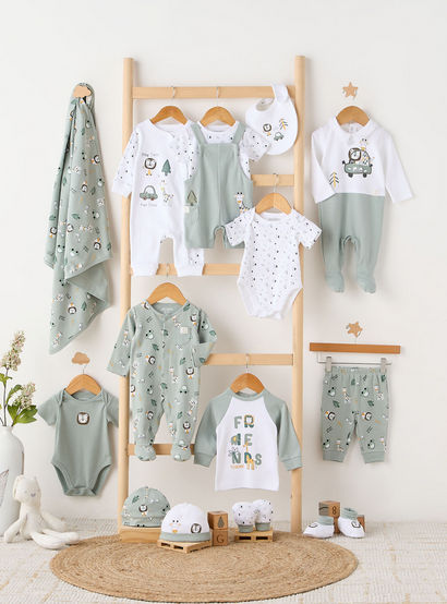 Juniors Collared Sleepsuit with Safari Print - Cotton - Long Sleeves-baby-boys-clothing-nightwear-sleepsuits-image-6