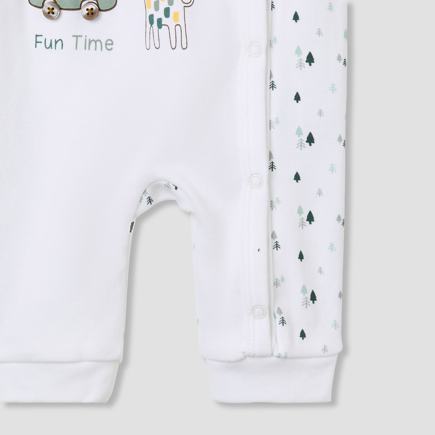 Juniors Crew Neck Sleepsuit with Animal Print - Cotton - Long Sleeves