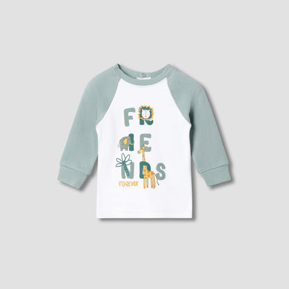 Juniors Printed Raglan Sleeve T-shirt and Pyjama Set