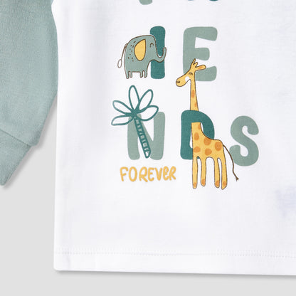 Juniors Printed Raglan Sleeve T-shirt and Pyjama Set