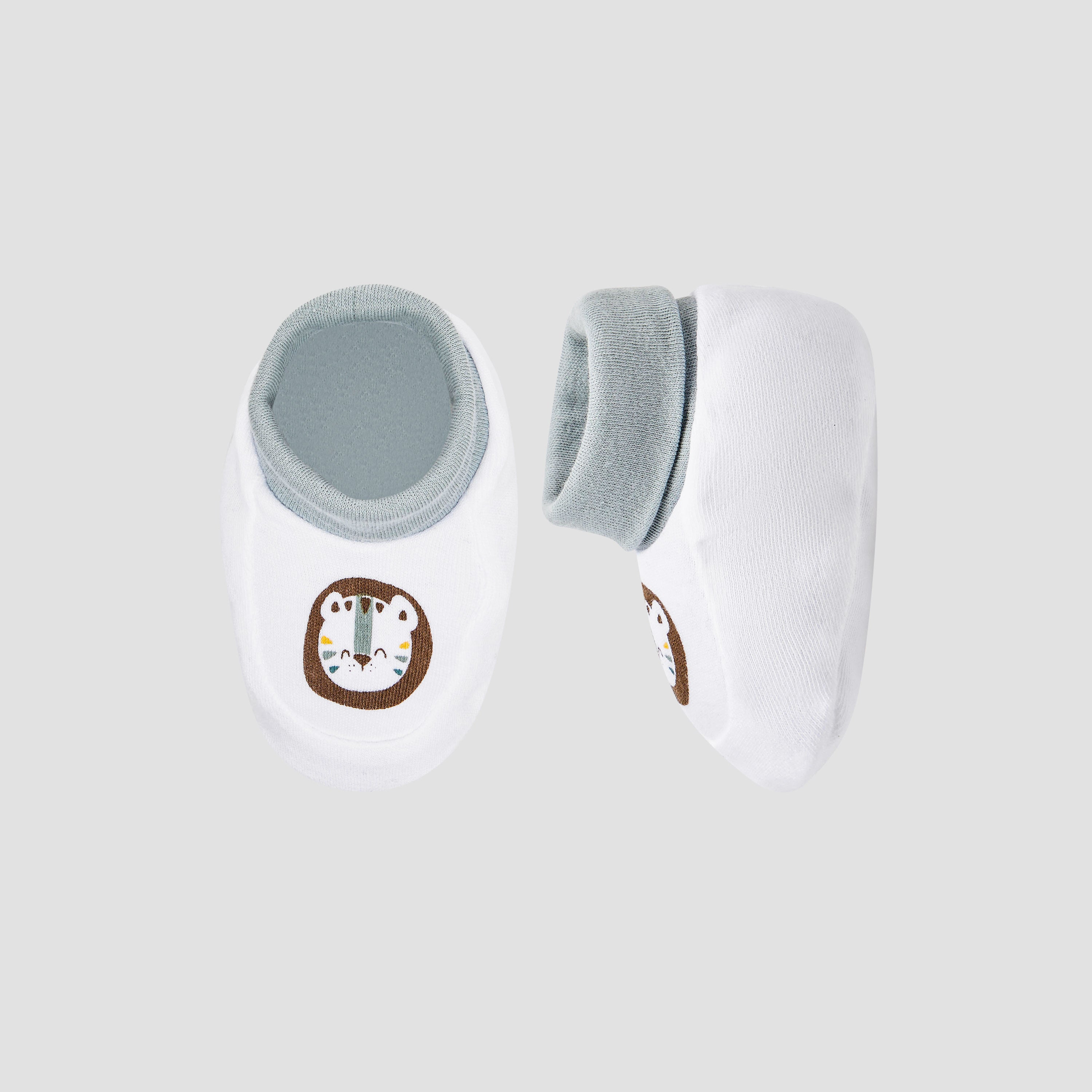 Juniors Printed Slip-On Booties - White / 0-6 mths
