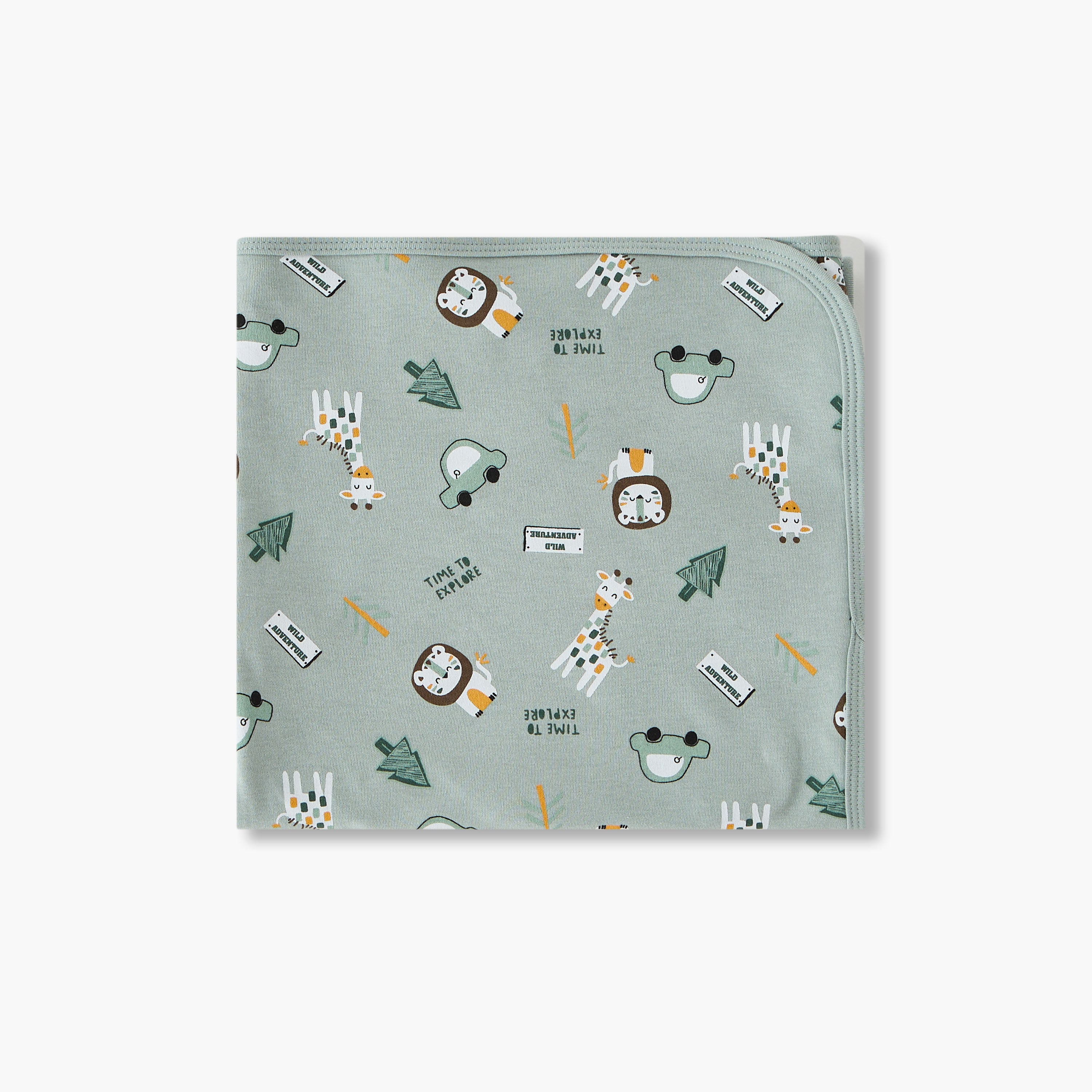Juniors Baby Receiving Blanket with Animal Print - Cotton