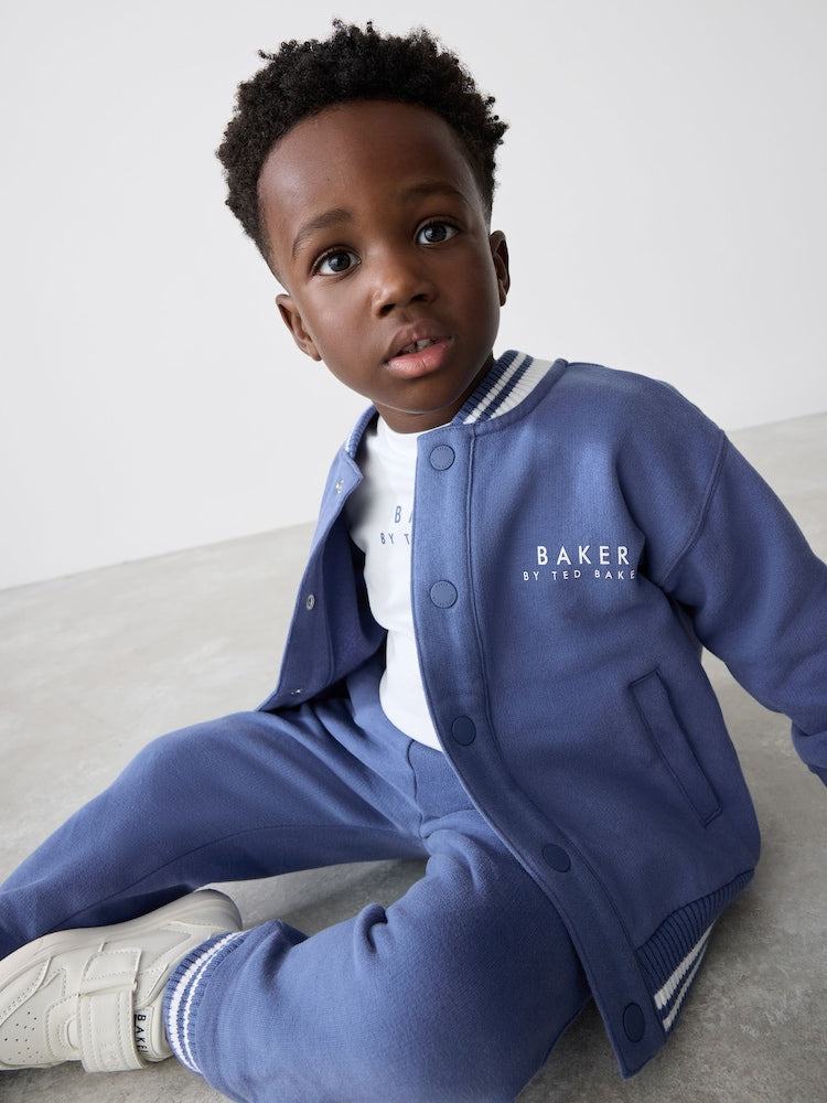 Baker by Ted Baker 3 Piece Varsity Jacket T-Shirt and Jogger Set - Blue / 9 - 12 Months (74 - 80cm)
