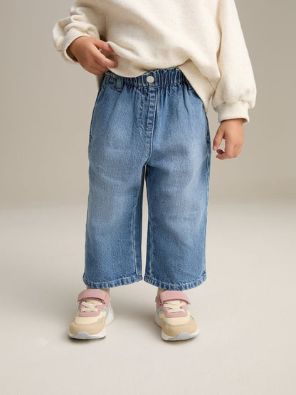 Blue Denim Wide Leg Jeans (3mths-7yrs) - Blue Denim / 12-18 Months (80-86cm)