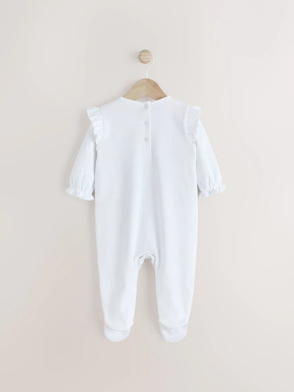White Occasion Baby Sleepsuit (0mths-2yrs)
