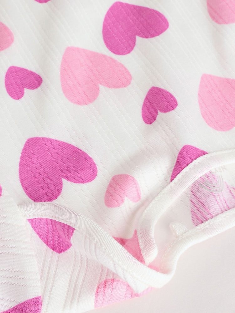 Pink Star 5 Pack Long Sleeve Baby Bodysuits