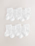 White Roll Top Baby Socks 10 Pack (0mths-2yrs) - Size 50cm (First Size) - White Roll