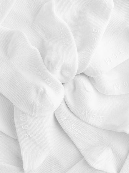 White Roll Top Baby Socks 10 Pack (0mths-2yrs) - Size 50cm (First Size)