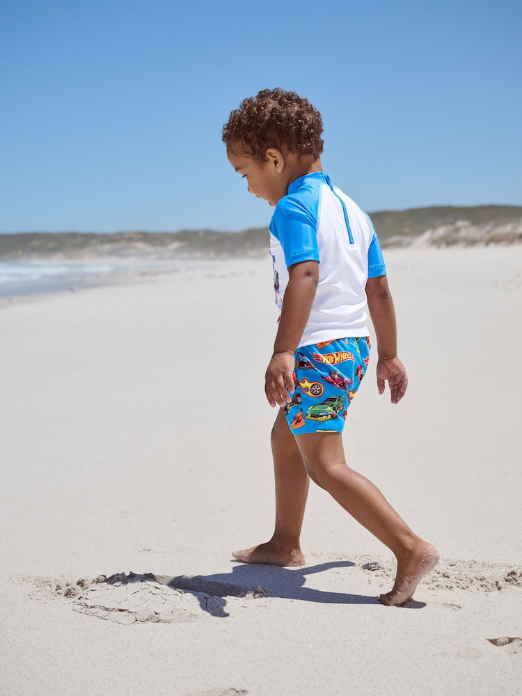 Hot Wheels Rash Vest and Swim Shorts Set (3mths-7yrs) - Size 3-6 Months (62-68cm)