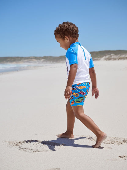 Hot Wheels Rash Vest and Swim Shorts Set (3mths-7yrs) - Size 3-6 Months (62-68cm)